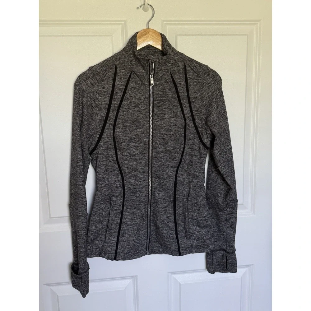 lululemon Define Jacket Wing Mesh Heathered Black Size 8 Luon 1032